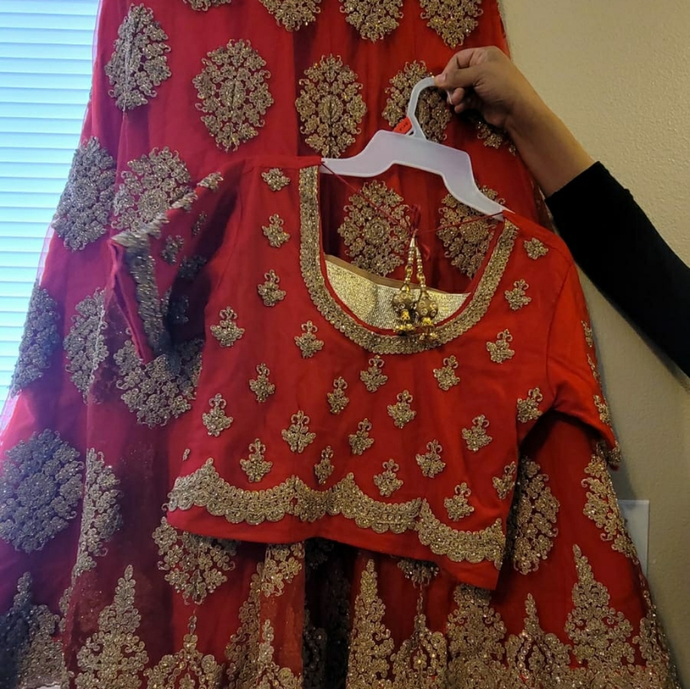 Red lehenga